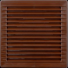Решетка вентиляционная пластиковая с сеткой AirRoxy AKUSzSb 170x170 диаметр 100 brown коричневая 02-255