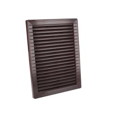 Решетка вентиляционная пластиковая с сеткой AirRoxy 140x210 brown коричневая 02-341
